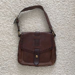 Coach brown leather shoulder bag